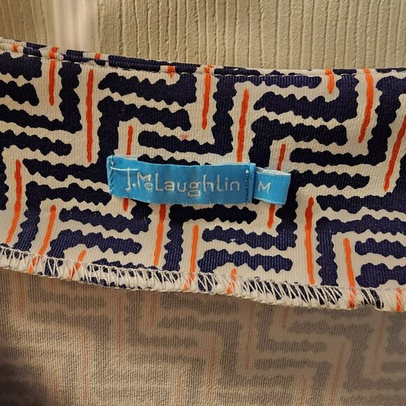 J. McLaughlin Medium Knee Length Red White Blue Dress Nylon Poly Blend - Picture 6 of 9